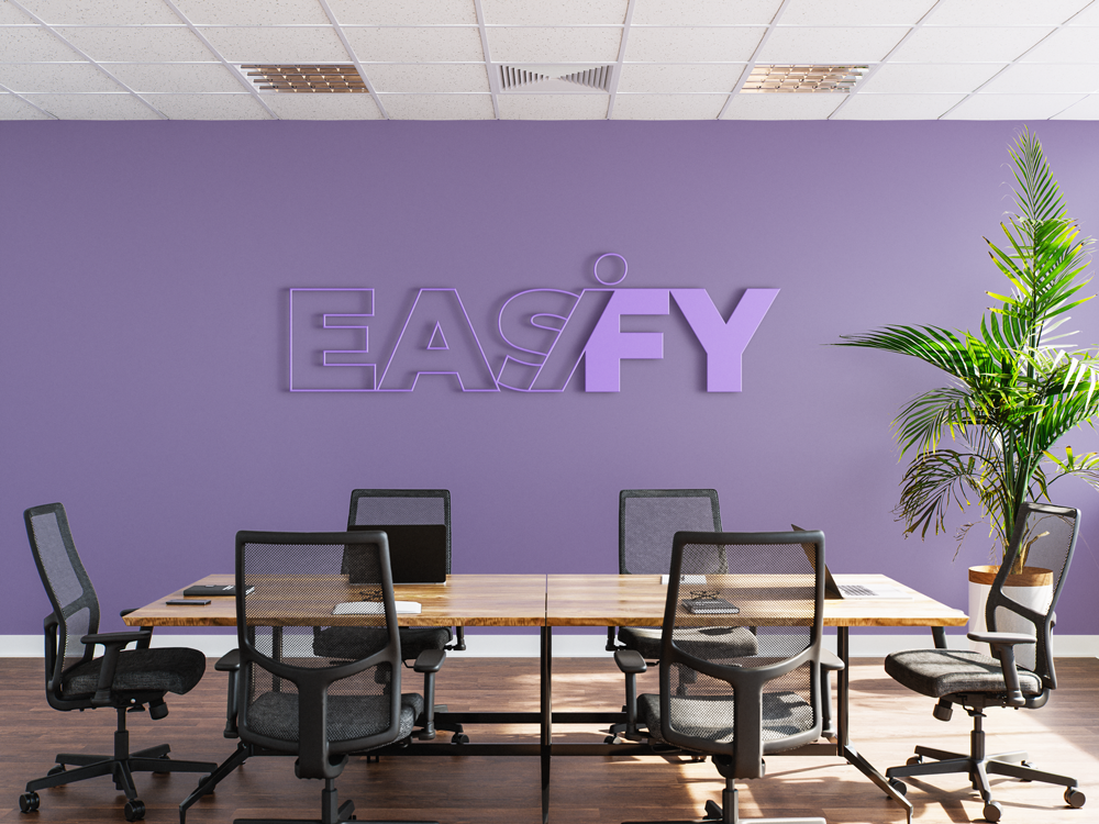 logo easify sur mur agence